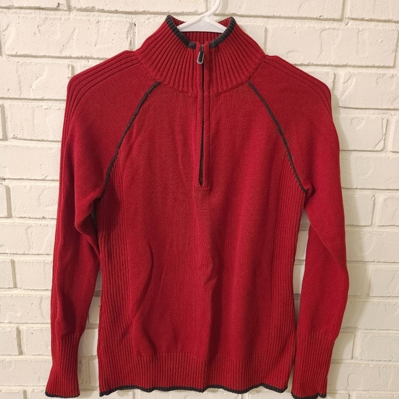 Eddie Bauer Sport Red Zip-Up Sweater Small - Picture 1 of 5